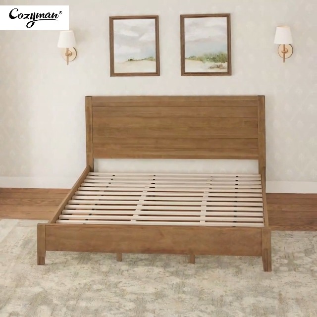 Amazon.com: Cozyman Bed Frame King Size, Acacia Wood Platform with